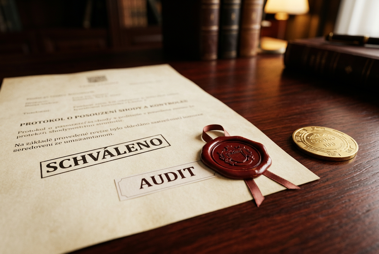 Detailní záběr na pečetní vosk a roh certifikátu na tmavém dřevěném stole